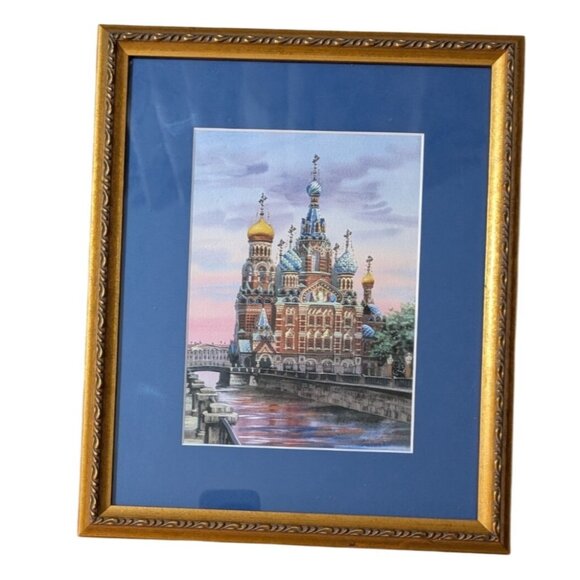 Framed Watercolor Painting Of Church of The Savior on Spilled Blood St. Petersbu - Picture 8 of 15